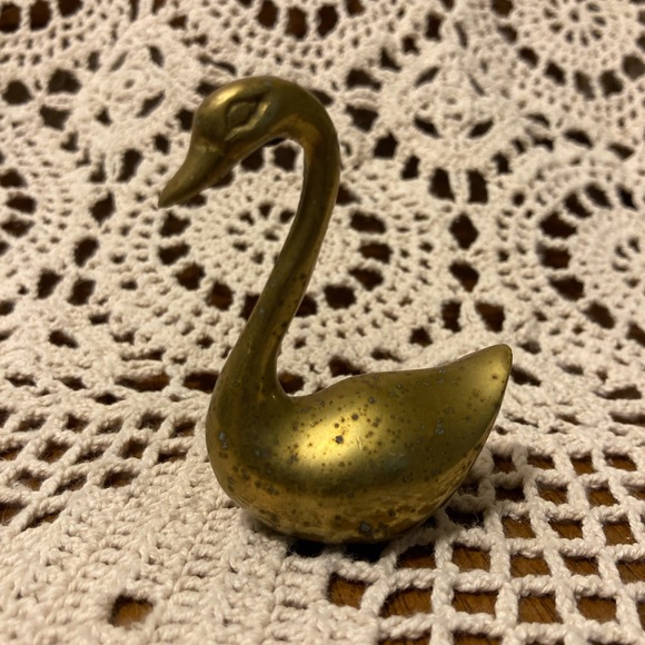 Other - Petite Brass Swan Bird - Korea Vintage